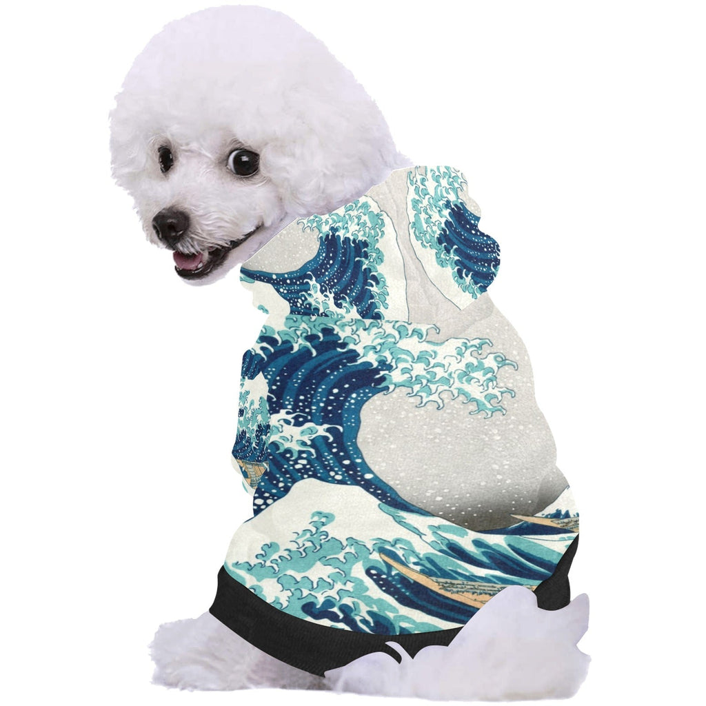 Hokusai Great Wave Off Kanagawa Button Hoodie